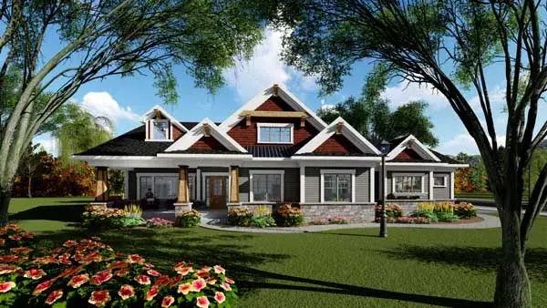 Craftsman house plans 7-1279 - front exterior, 1,983 sq ft, 3 bed, 2 bath house plans | Monster House Plans