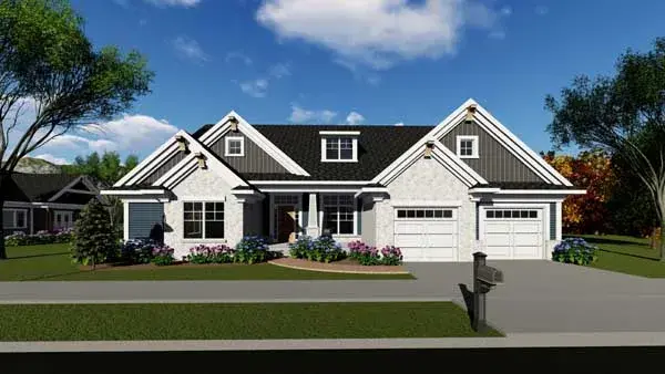 Traditional house plans 7-1282 - front exterior, 2,130 sq ft, 3 bed, 2 bath house plans | Monster House Plans