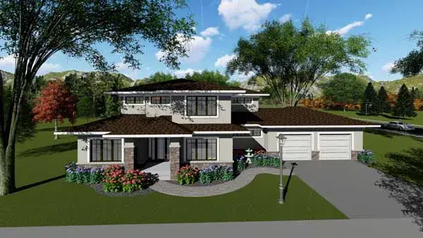 Traditional house plans 7-1292 - front exterior, 3,187 sq ft, 4 bed, 3 bath house plans | Monster House Plans