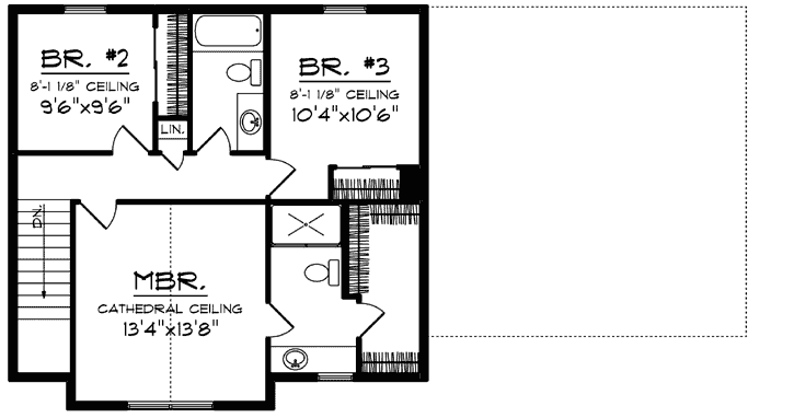 Upper/Second Floor Plan: 7-1301