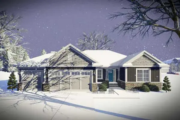 Traditional house plans 7-1306 - front exterior, 1,703 sq ft, 2 bed, 2 bath house plans | Monster House Plans