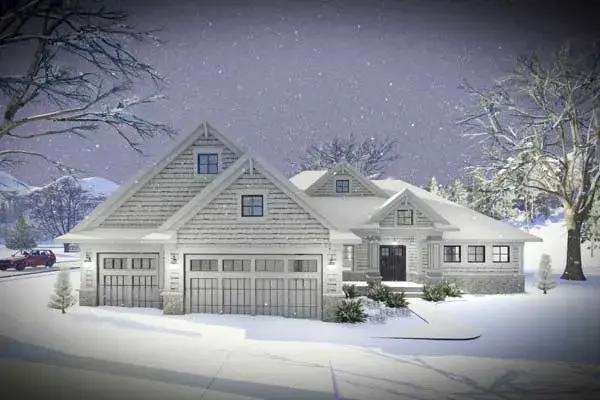 Craftsman house plans 7-1309 - front exterior, 2,096 sq ft, 2 bed, 2 bath house plans | Monster House Plans