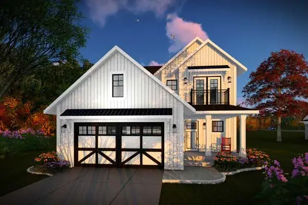 Modern Farmhouse house plans 7-1311 - front exterior, 2,178 sq ft, 3 bed, 2 bath house plans | Monster House Plans