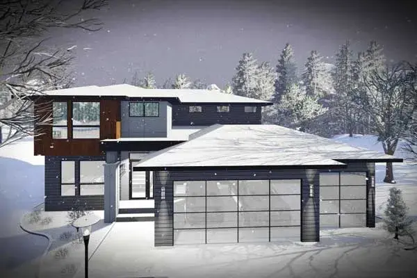 Modern house plans 7-1314 - front exterior, 2,321 sq ft, 4 bed, 2 bath house plans | Monster House Plans
