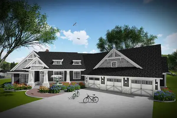 Modern Farmhouse house plans 7-1316 - front exterior, 2,913 sq ft, 3 bed, 2 bath house plans | Monster House Plans