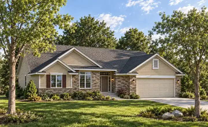 Traditional house plans 7-136 - front exterior, 1,508 sq ft, 3 bed, 2 bath house plans | Monster House Plans