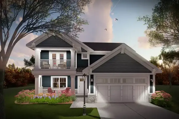 Craftsman house plans 7-1370 - front exterior, 1,634 sq ft, 3 bed, 2 bath house plans | Monster House Plans