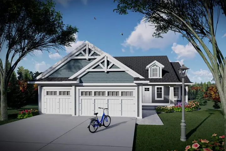 Craftsman house plans 7-1374 - front exterior, 2,621 sq ft, 5 bed, 3 bath house plans | Monster House Plans