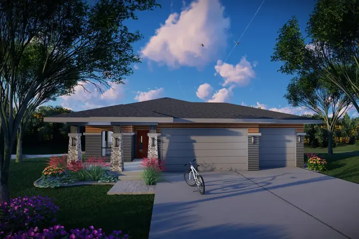 Prairie house plans 7-1377 - front exterior, 2,307 sq ft, 4 bed, 3 bath house plans | Monster House Plans