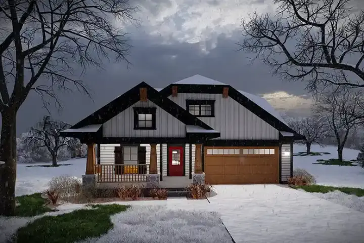 Craftsman house plans 7-1383 - front exterior, 2,260 sq ft, 3 bed, 3 bath house plans | Monster House Plans