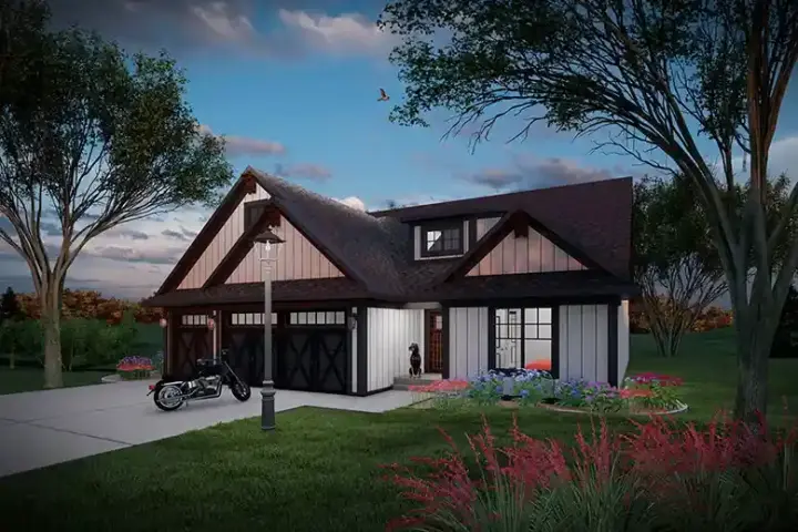Craftsman house plans 7-1386 - front exterior, 1,484 sq ft, 2 bed, 2 bath house plans | Monster House Plans