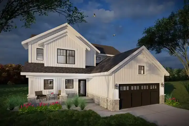Craftsman house plans 7-1390 - front exterior, 1,823 sq ft, 3 bed, 2 bath house plans | Monster House Plans