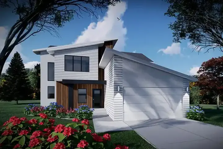 Modern house plans 7-1394 - front exterior, 1,823 sq ft, 3 bed, 2 bath house plans | Monster House Plans