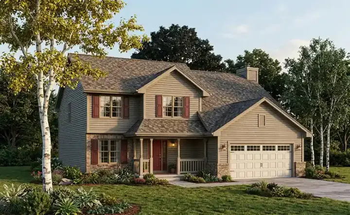 Country house plans 7-141 - front exterior, 1,942 sq ft, 4 bed, 2 bath house plans | Monster House Plans