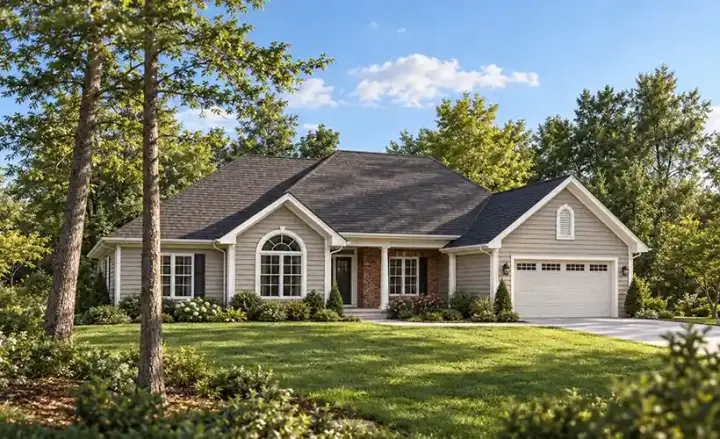 Traditional house plans 7-142 - front exterior, 1,802 sq ft, 3 bed, 2 bath house plans | Monster House Plans