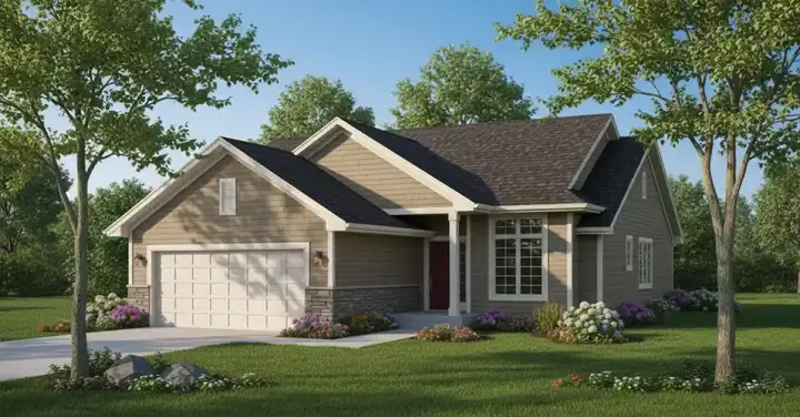 Traditional house plans 7-144 - front exterior, 1,436 sq ft, 3 bed, 2 bath house plans | Monster House Plans