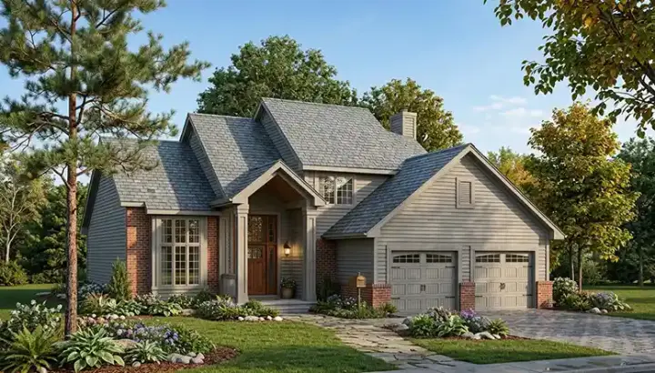Traditional house plans 7-149 - front exterior, 2,262 sq ft, 3 bed, 2 bath house plans | Monster House Plans