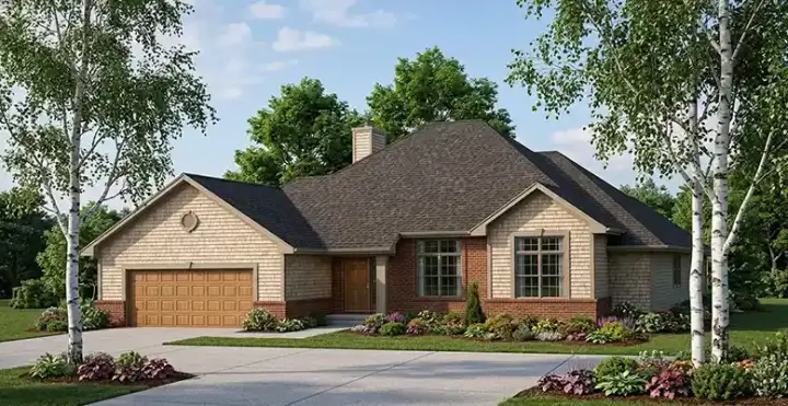 Traditional house plans 7-152 - front exterior, 2,204 sq ft, 3 bed, 2 bath house plans | Monster House Plans