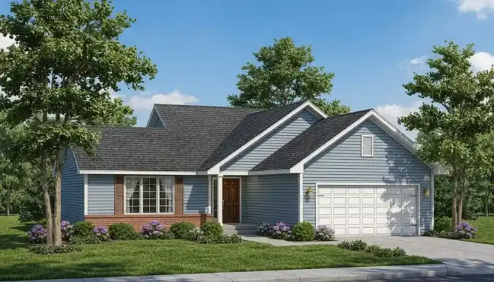 Ranch house plans 7-154 - front exterior, 1,364 sq ft, 3 bed, 2 bath house plans | Monster House Plans