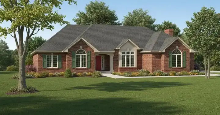 European house plans 7-158 - front exterior, 1,984 sq ft, 3 bed, 2 bath house plans | Monster House Plans