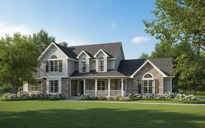 Farmhouse house plans 7-159 - front exterior, 1,986 sq ft, 3 bed, 2 bath house plans | Monster House Plans