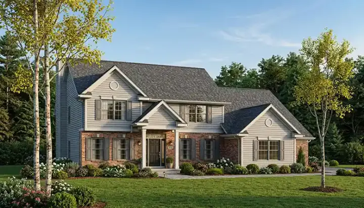 Traditional house plans 7-161 - front exterior, 2,459 sq ft, 4 bed, 2 bath house plans | Monster House Plans