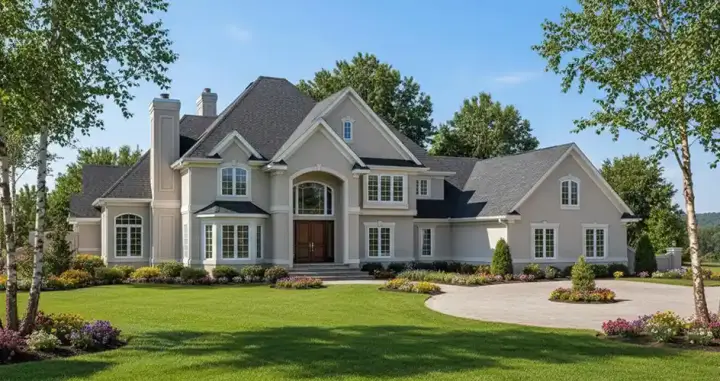 European house plans 7-162 - front exterior, 5,185 sq ft, 4 bed, 4 bath house plans | Monster House Plans