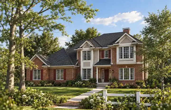 Traditional house plans 7-164 - front exterior, 2,451 sq ft, 4 bed, 2 bath house plans | Monster House Plans