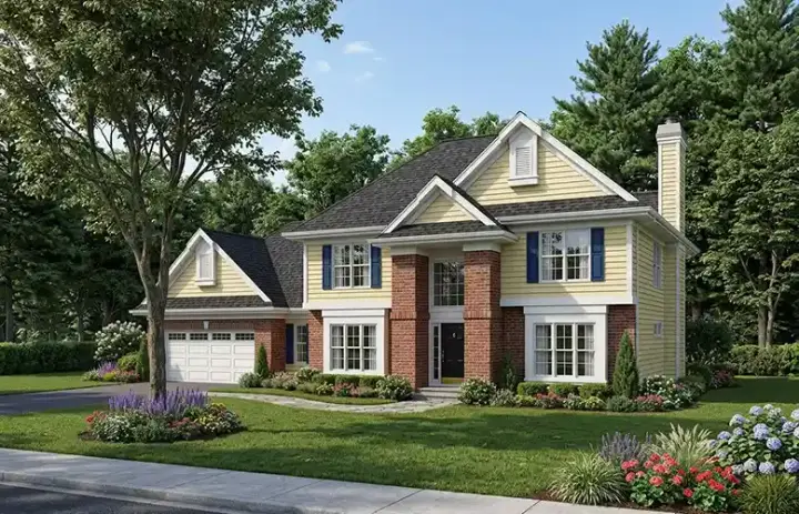 Traditional house plans 7-165 - front exterior, 2,772 sq ft, 4 bed, 2 bath house plans | Monster House Plans