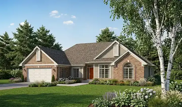 Traditional house plans 7-166 - front exterior, 2,161 sq ft, 3 bed, 2 bath house plans | Monster House Plans