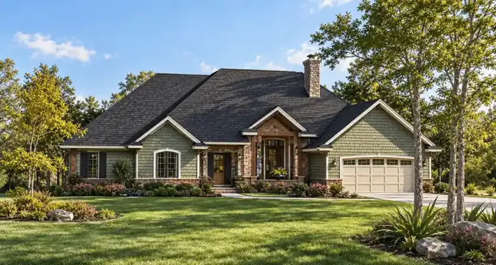 Traditional house plans 7-171 - front exterior, 2,286 sq ft, 3 bed, 2 bath house plans | Monster House Plans