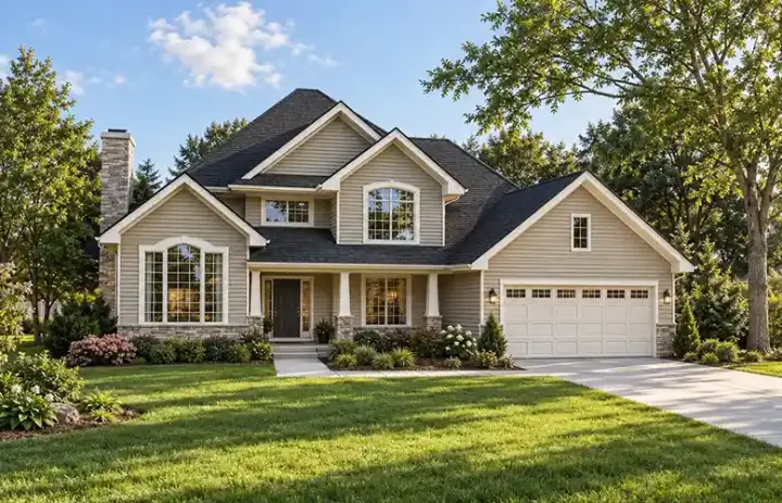 Traditional house plans 7-177 - front exterior, 2,523 sq ft, 4 bed, 2 bath house plans | Monster House Plans