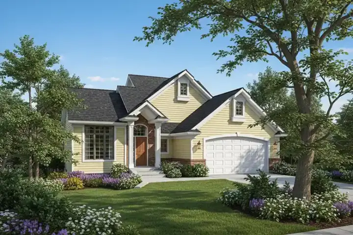 Traditional house plans 7-179 - front exterior, 1,666 sq ft, 3 bed, 2 bath house plans | Monster House Plans