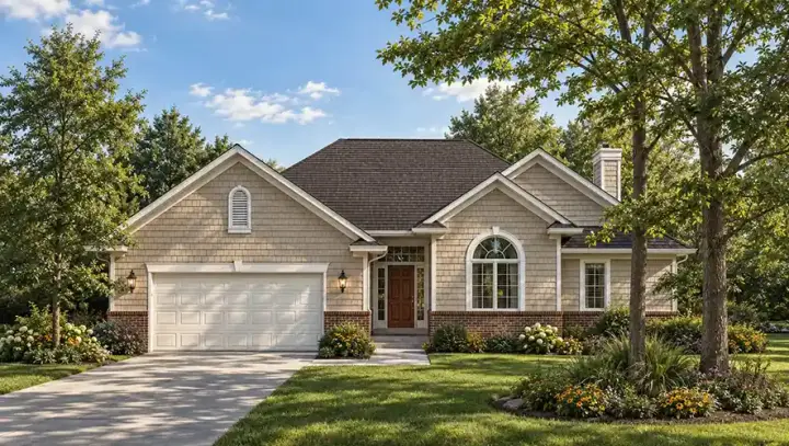 Ranch house plans 7-181 - front exterior, 1,728 sq ft, 3 bed, 2 bath house plans | Monster House Plans