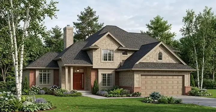 Traditional house plans 7-184 - front exterior, 2,264 sq ft, 4 bed, 3 bath house plans | Monster House Plans