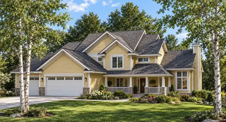 Farmhouse house plans 7-193 - front exterior, 2,343 sq ft, 4 bed, 2 bath house plans | Monster House Plans