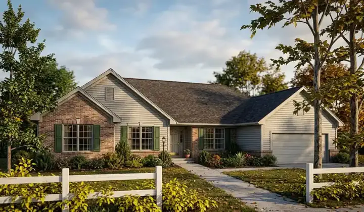 Ranch house plans 7-199 - front exterior, 1,520 sq ft, 3 bed, 2 bath house plans | Monster House Plans
