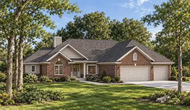 Ranch house plans 7-200 - front exterior, 1,769 sq ft, 3 bed, 2 bath house plans | Monster House Plans