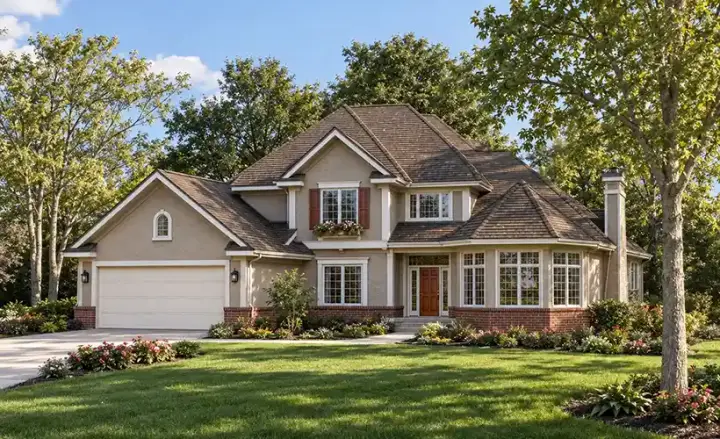 Traditional house plans 7-205 - front exterior, 2,477 sq ft, 4 bed, 2 bath house plans | Monster House Plans