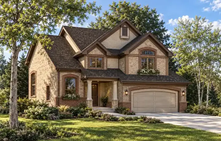 Traditional house plans 7-206 - front exterior, 2,596 sq ft, 4 bed, 2 bath house plans | Monster House Plans