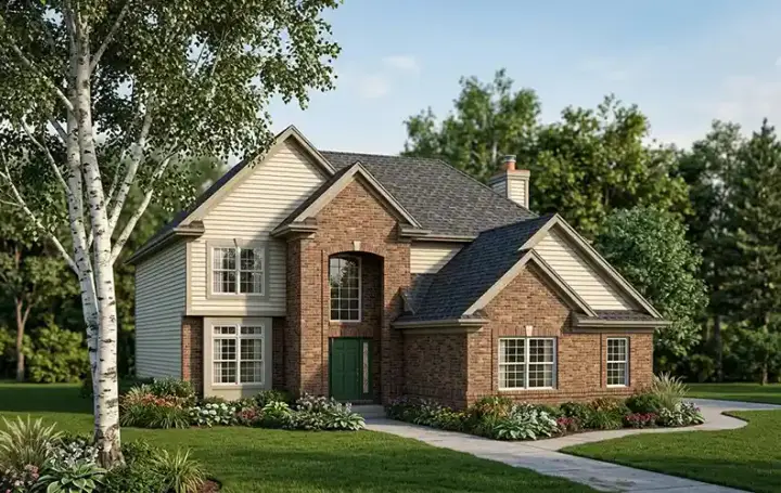 Traditional house plans 7-208 - front exterior, 2,316 sq ft, 4 bed, 2 bath house plans | Monster House Plans