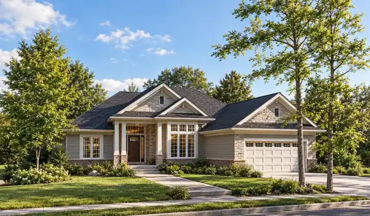 Traditional house plans 7-214 - front exterior, 1,817 sq ft, 3 bed, 2 bath house plans | Monster House Plans