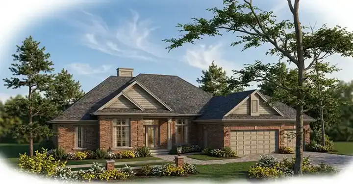 Traditional house plans 7-217 - front exterior, 2,274 sq ft, 3 bed, 2 bath house plans | Monster House Plans