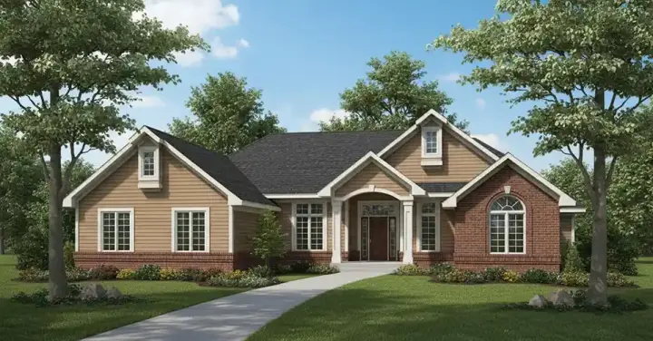 Traditional house plans 7-219 - front exterior, 3,136 sq ft, 4 bed, 3 bath house plans | Monster House Plans