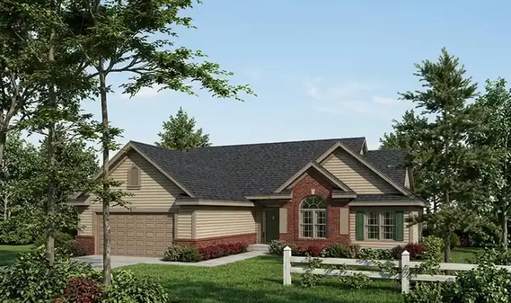 Traditional house plans 7-221 - front exterior, 1,695 sq ft, 3 bed, 2 bath house plans | Monster House Plans