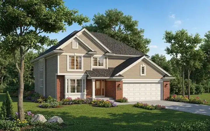 Traditional house plans 7-234 - front exterior, 2,153 sq ft, 4 bed, 2 bath house plans | Monster House Plans
