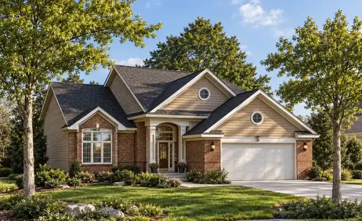 Traditional house plans 7-242 - front exterior, 1,873 sq ft, 3 bed, 2 bath house plans | Monster House Plans