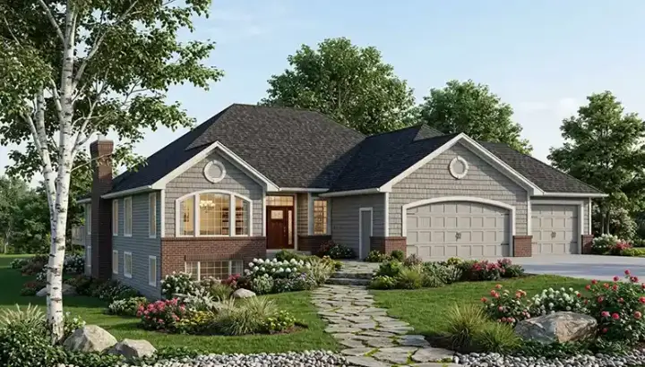 Traditional house plans 7-243 - front exterior, 2,238 sq ft, 2 bed, 2 bath house plans | Monster House Plans
