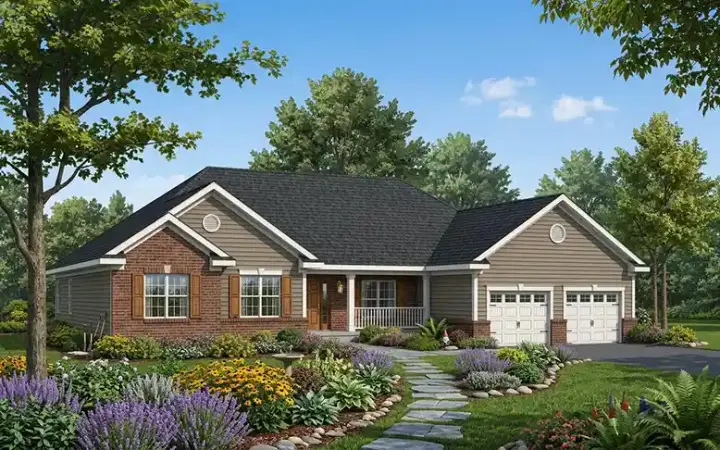 Traditional house plans 7-252 - front exterior, 1,926 sq ft, 3 bed, 2 bath house plans | Monster House Plans