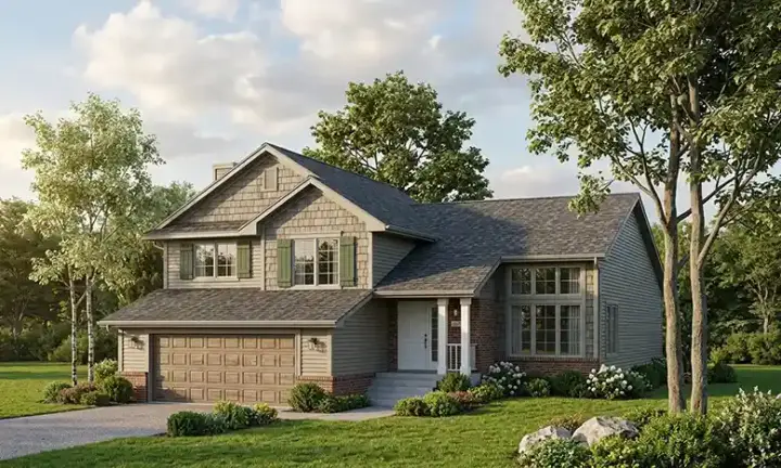 Traditional house plans 7-263 - front exterior, 1,721 sq ft, 3 bed, 2 bath house plans | Monster House Plans